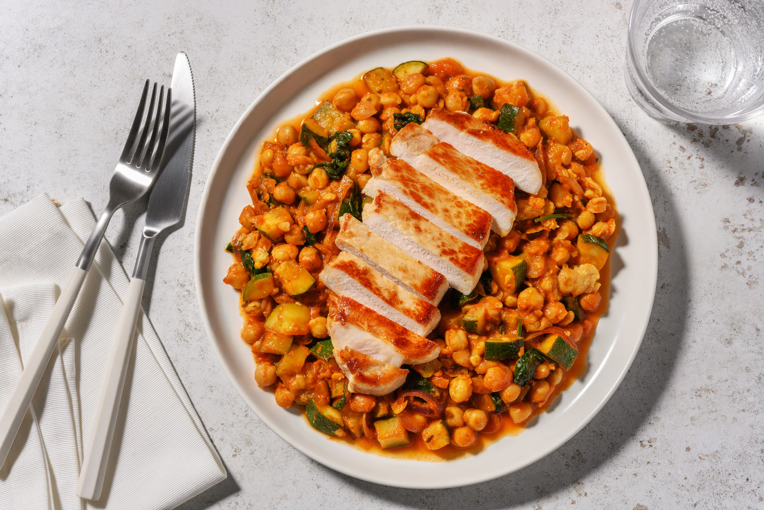 Double Pork Steaks & Crushed Herby Chickpeas