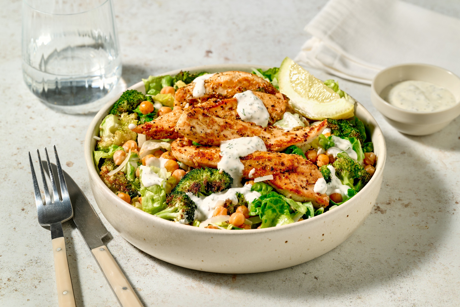 Zesty Double Chicken & Chickpea Caesar Salad