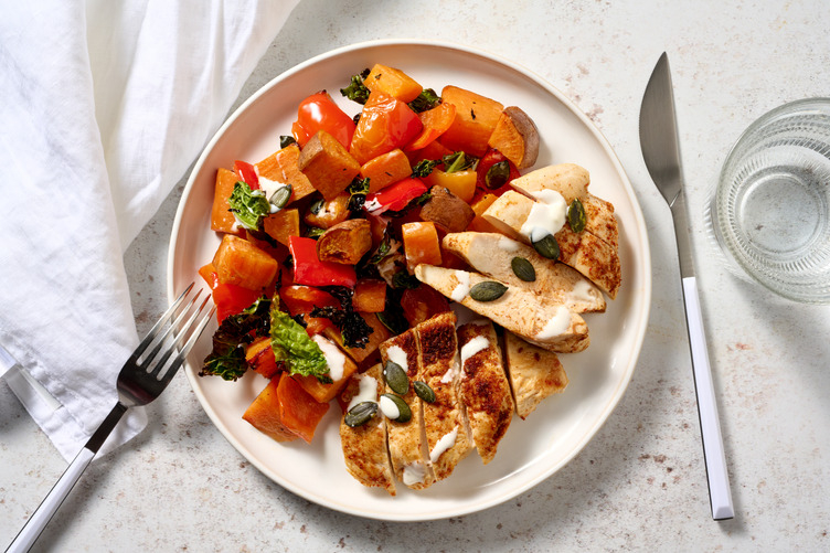 Aussie-Spiced Barramundi & Roast Veggie Toss