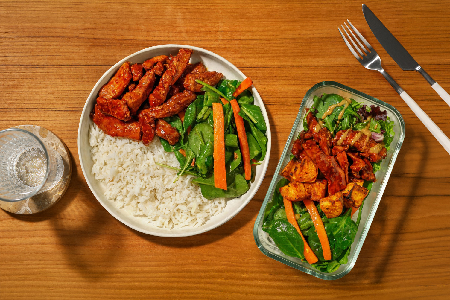 Korean Pork & Tofu Bibimbap Bowl for Dinner