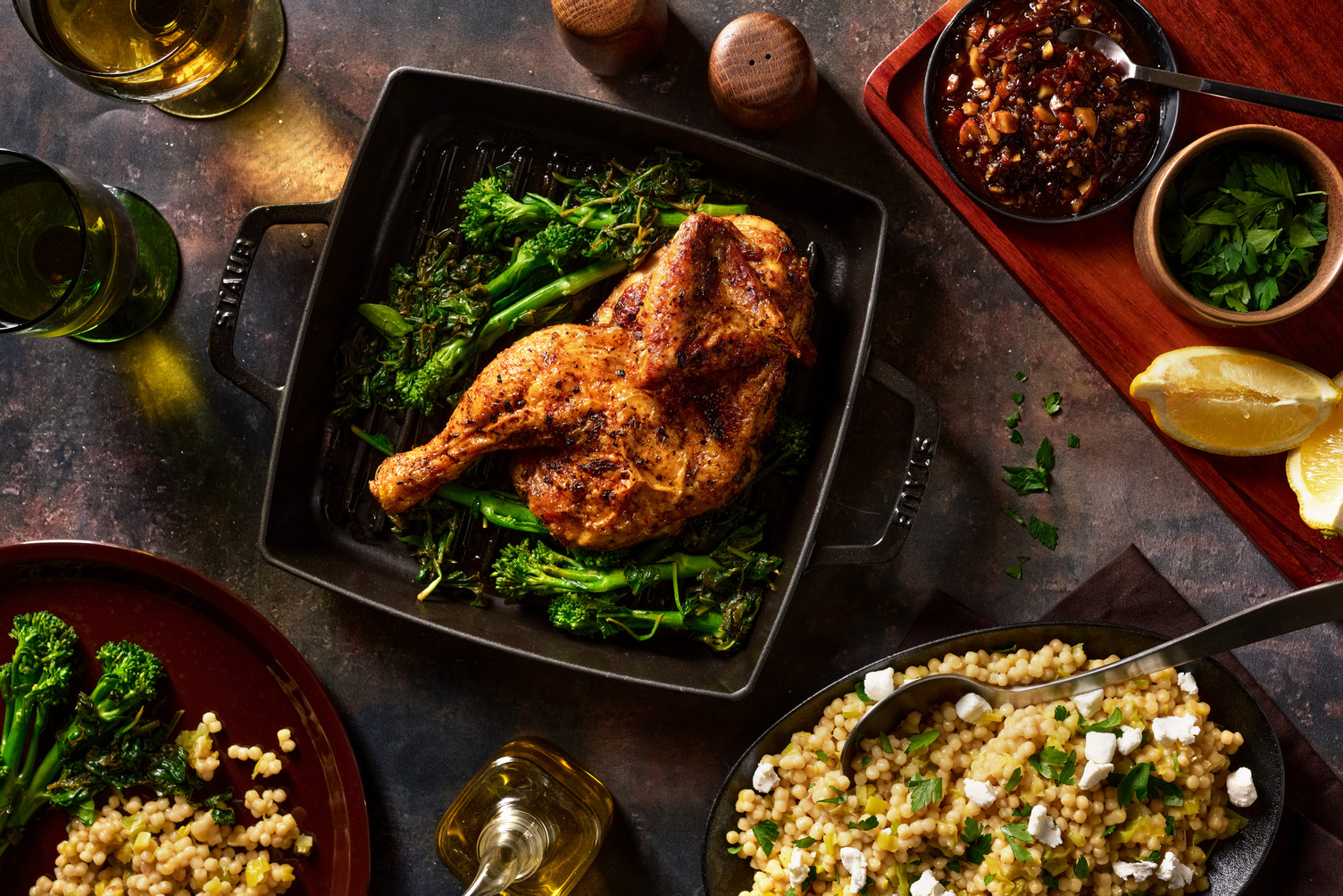 Sicilian-Style Roast Chicken & Pearl Couscous