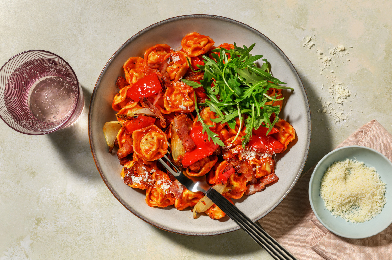 Double Crispy Bacon & Spinach-Ricotta Tortellini