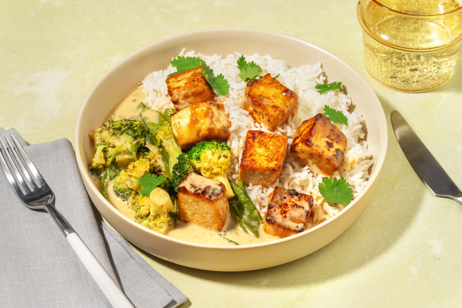 Express Malaysian Tofu, Prawn & Broccoli Curry