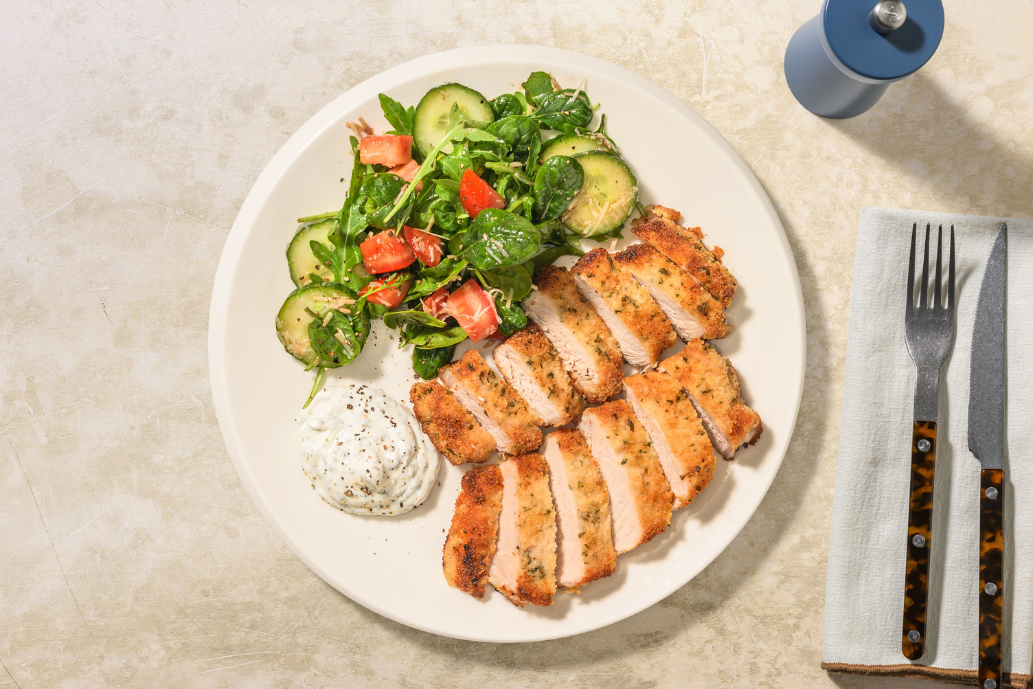 Nonna's Easy Chicken Cotoletta & Garden Salad