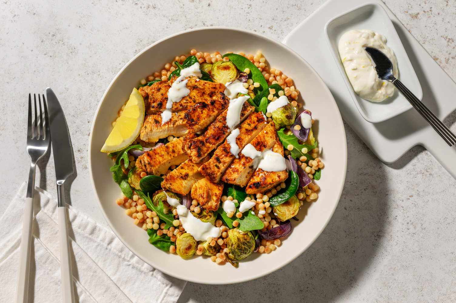 Sticky Mediterranean Salmon & Pearl Couscous