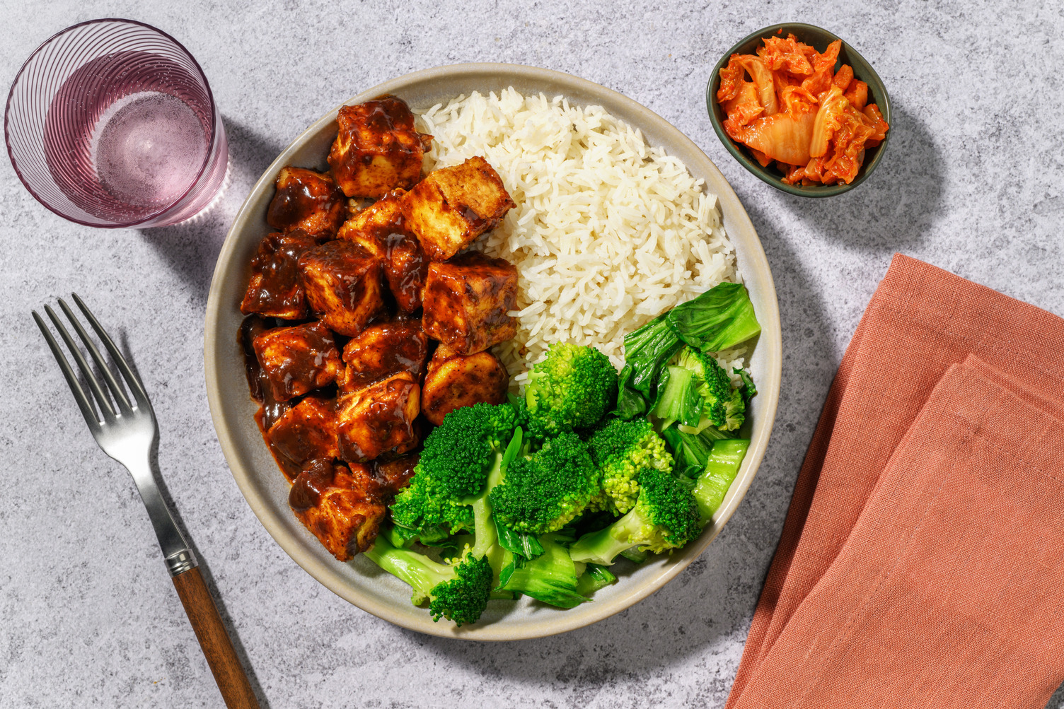 Korean-Style Double Tofu & Garlic Rice