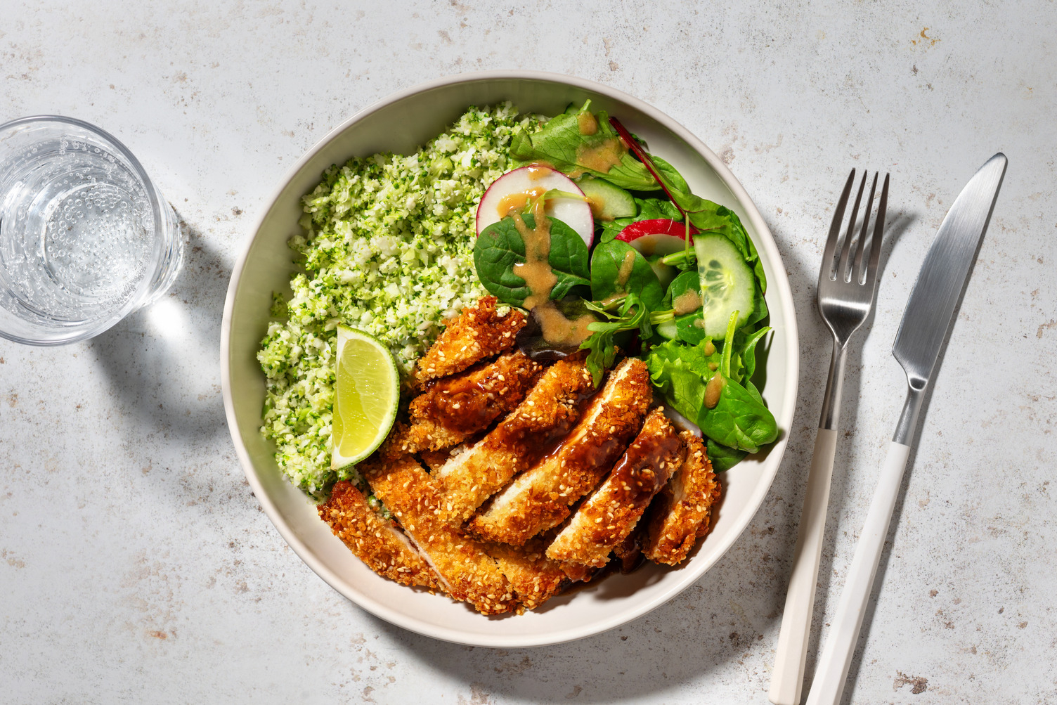 Sesame Katsu Chicken & Veggie Rice