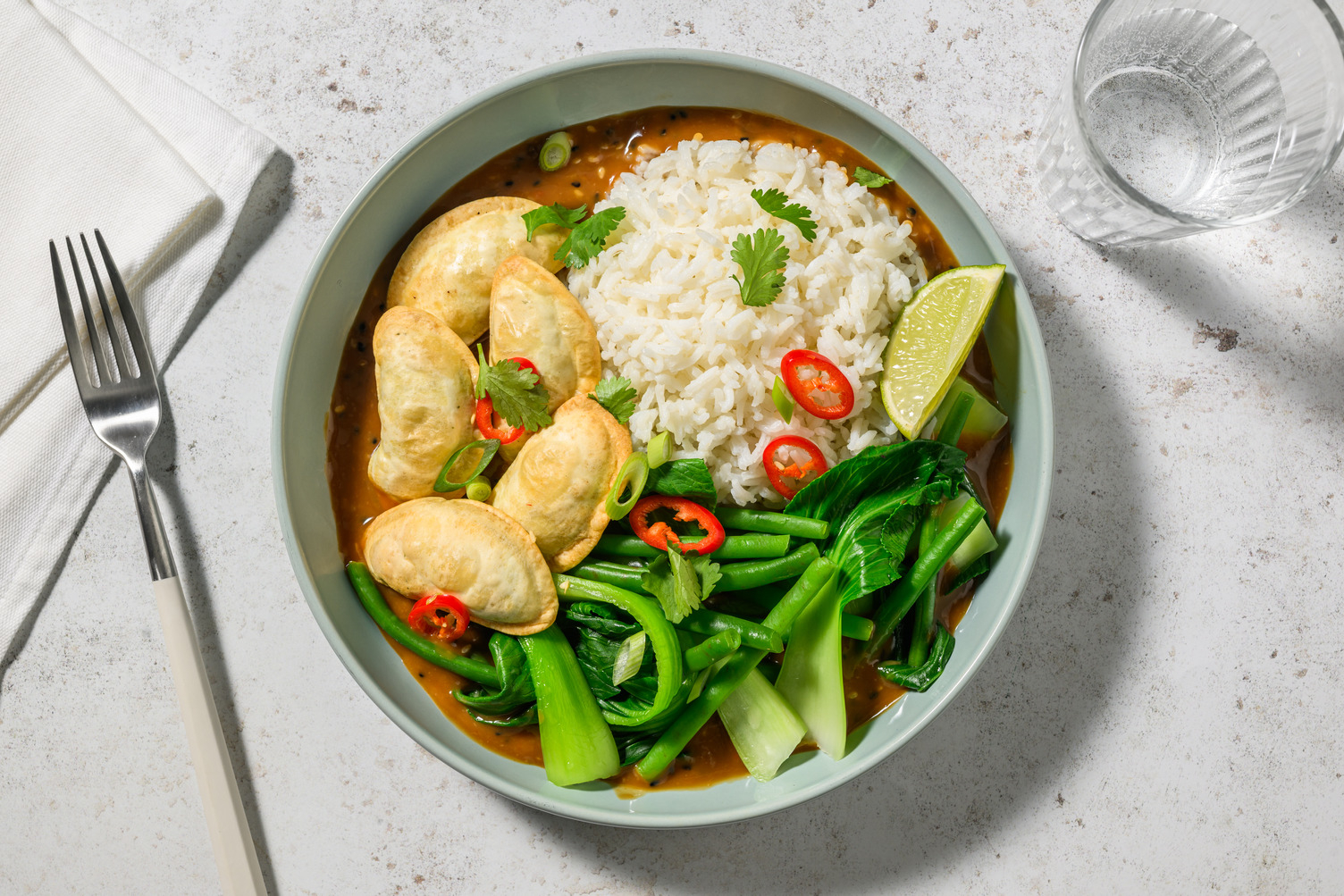 Pan-Fried Prawns & Peanut Sauce