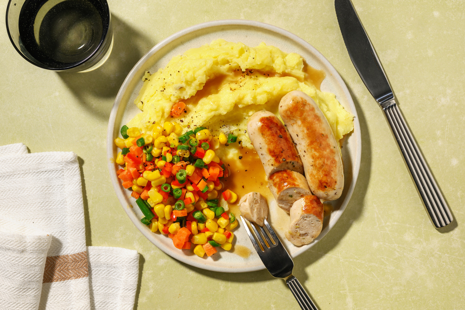 Halloumi Bangers & Mash 