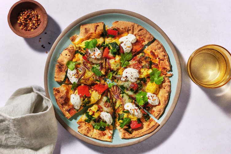 Prawn Tikka Pizza & Rich Curry Sauce