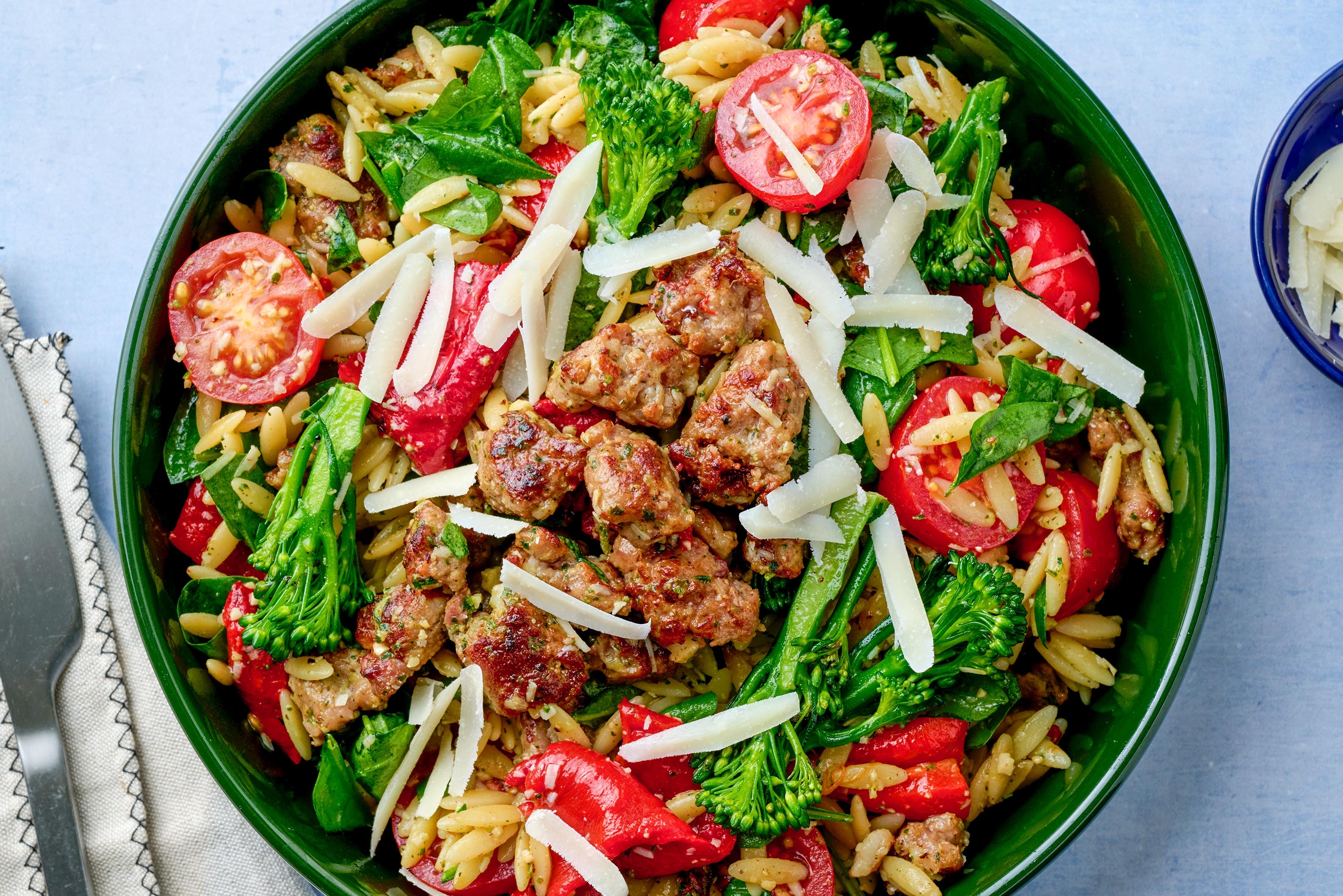 Ready To Eat Meatballs and Orzo Caprese Salad