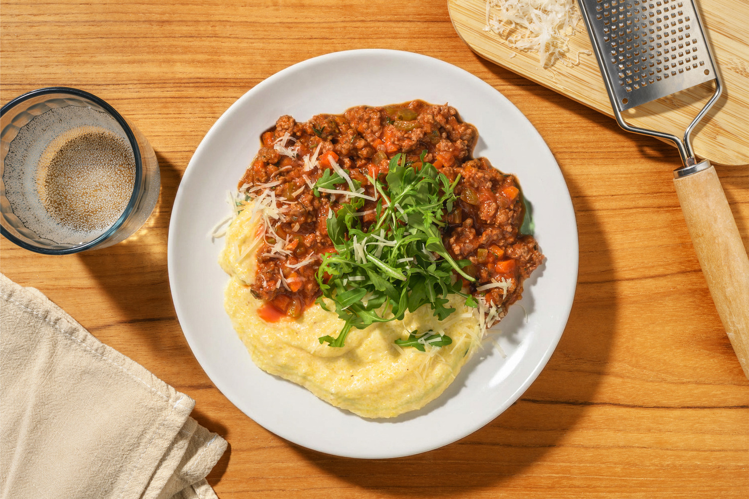 No Chop Plant-Based Mince Ragu & Parmesan Polenta