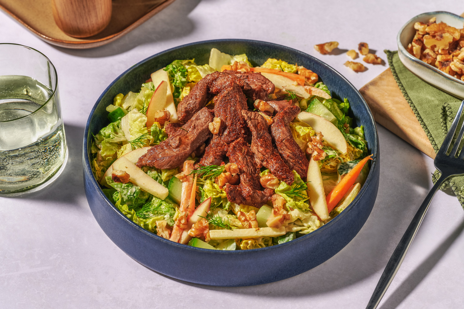 Easy Herbed Salmon & Apple-Walnut Salad