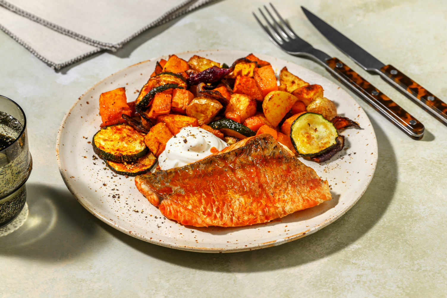 Double Honey-Harissa Glazed Barramundi 