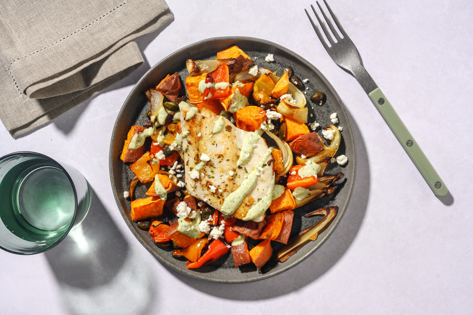 Double Pan-Fried Garlic & Herb Barramundi
