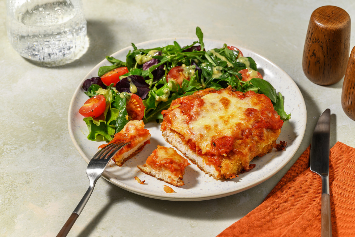 Golden Cheesy Chicken & Bacon Parmigiana