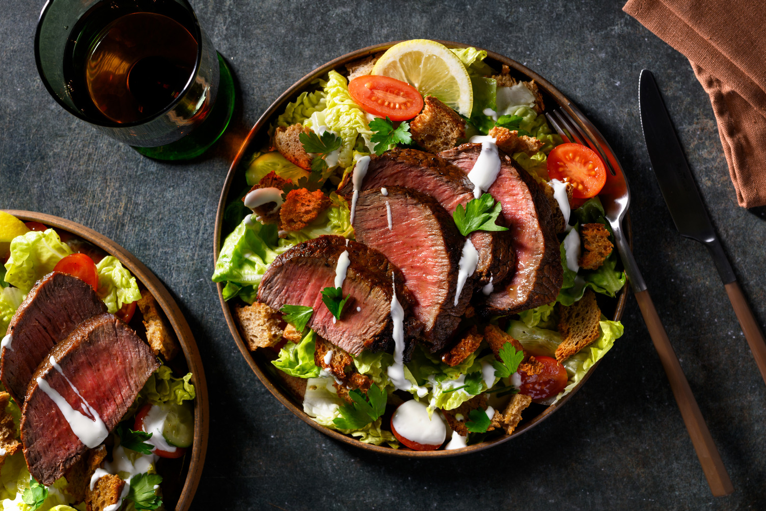 Chermoula Beef & Crouton Cos Salad Feast