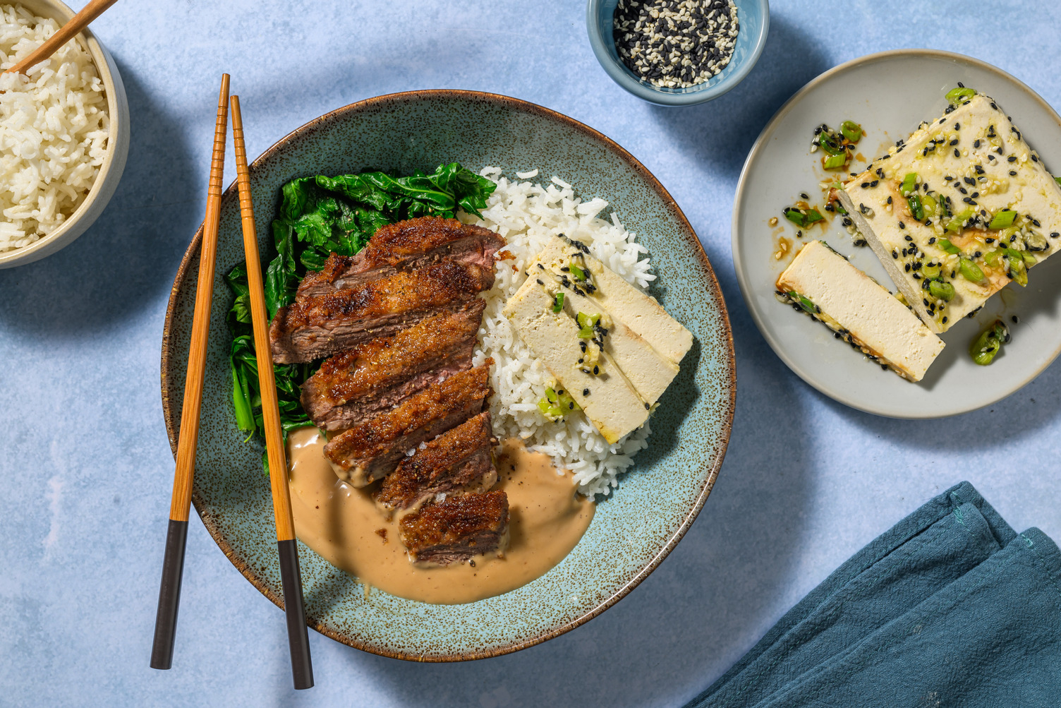 Golden Beef Katsu Curry & Hiyayakko Tofu