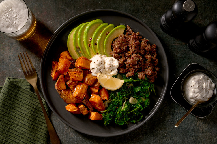 Hot Honey Lean Beef & Roasted Sweet Potato