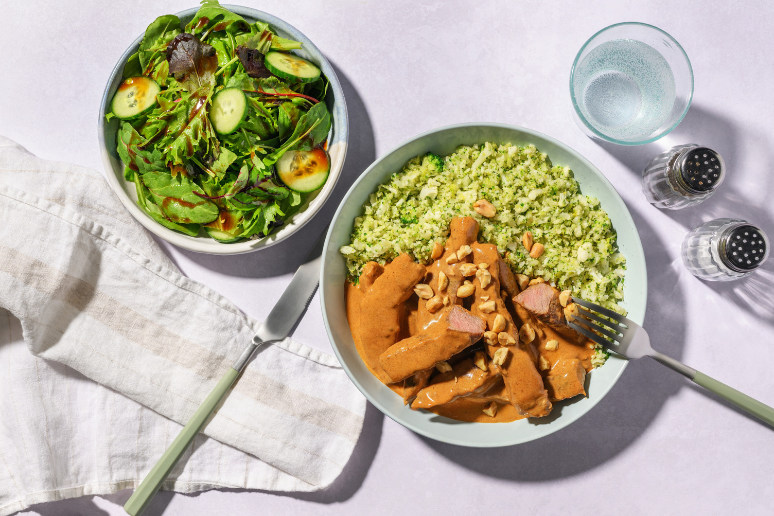 Coconut Tofu Curry & Broccoli-Cauli Rice