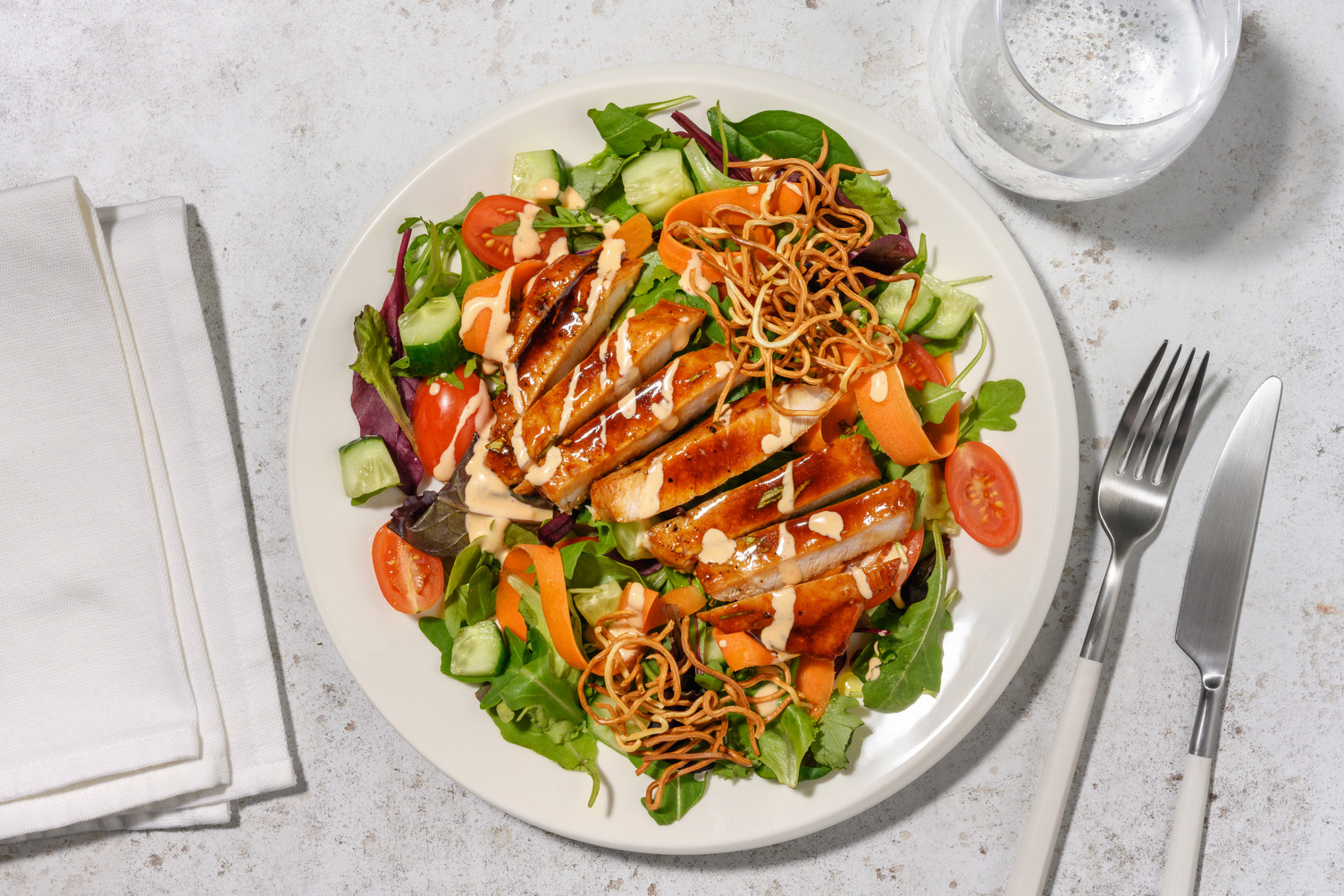Garlic-Lime Chicken & Crunchy Noodle Salad