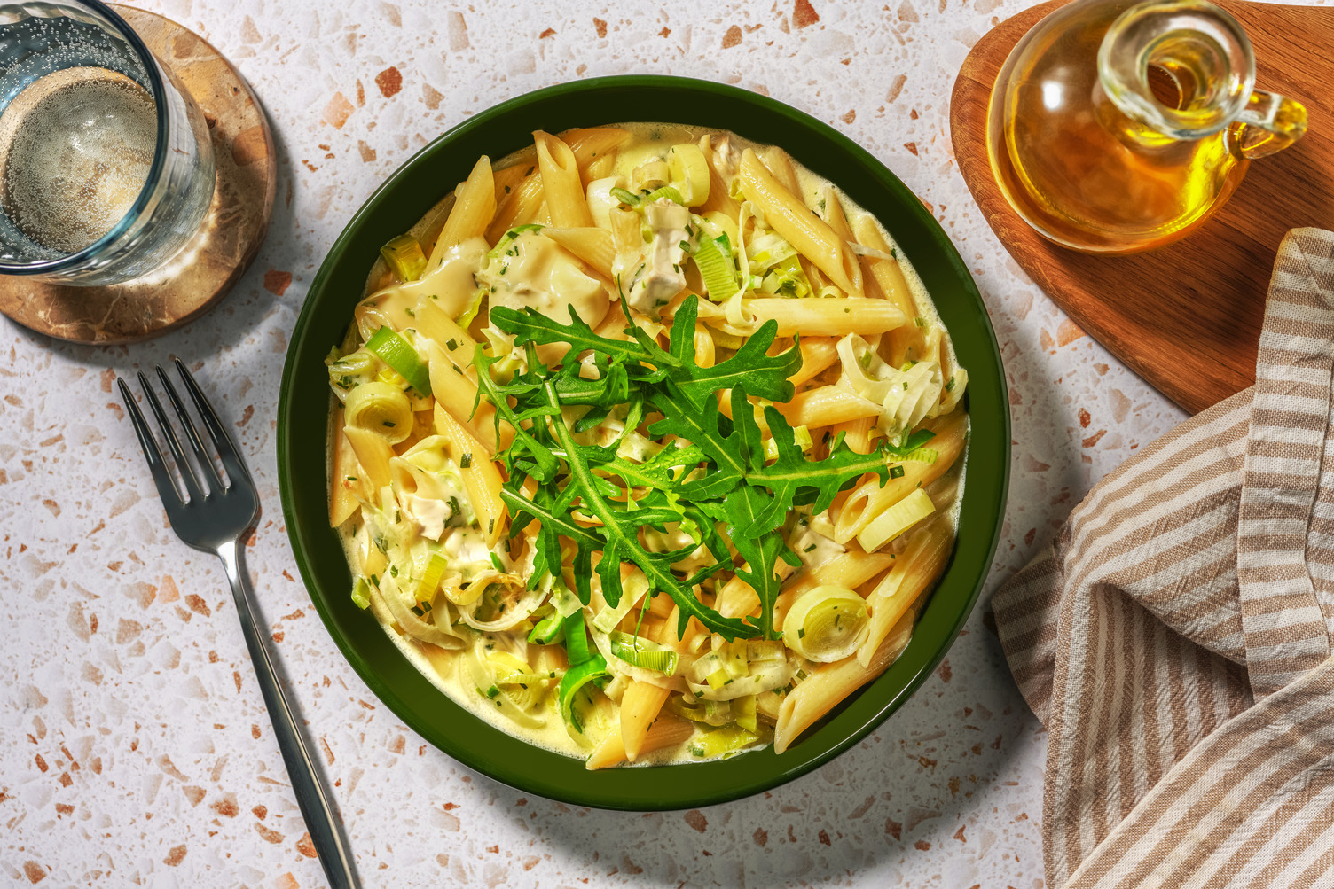 Rich Creamy Brie, Chicken & Leek Penne