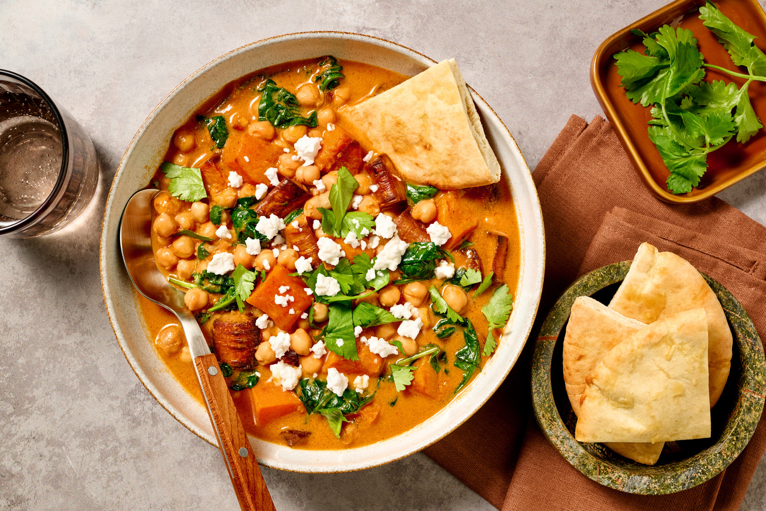 Moroccan Prawns, Chickpea & Roast Pumpkin Soup
