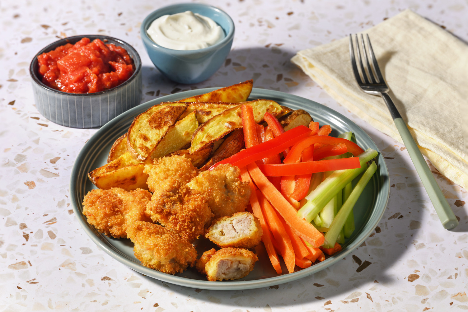 Crumbed Chicken Nuggets & Chunky Wedges