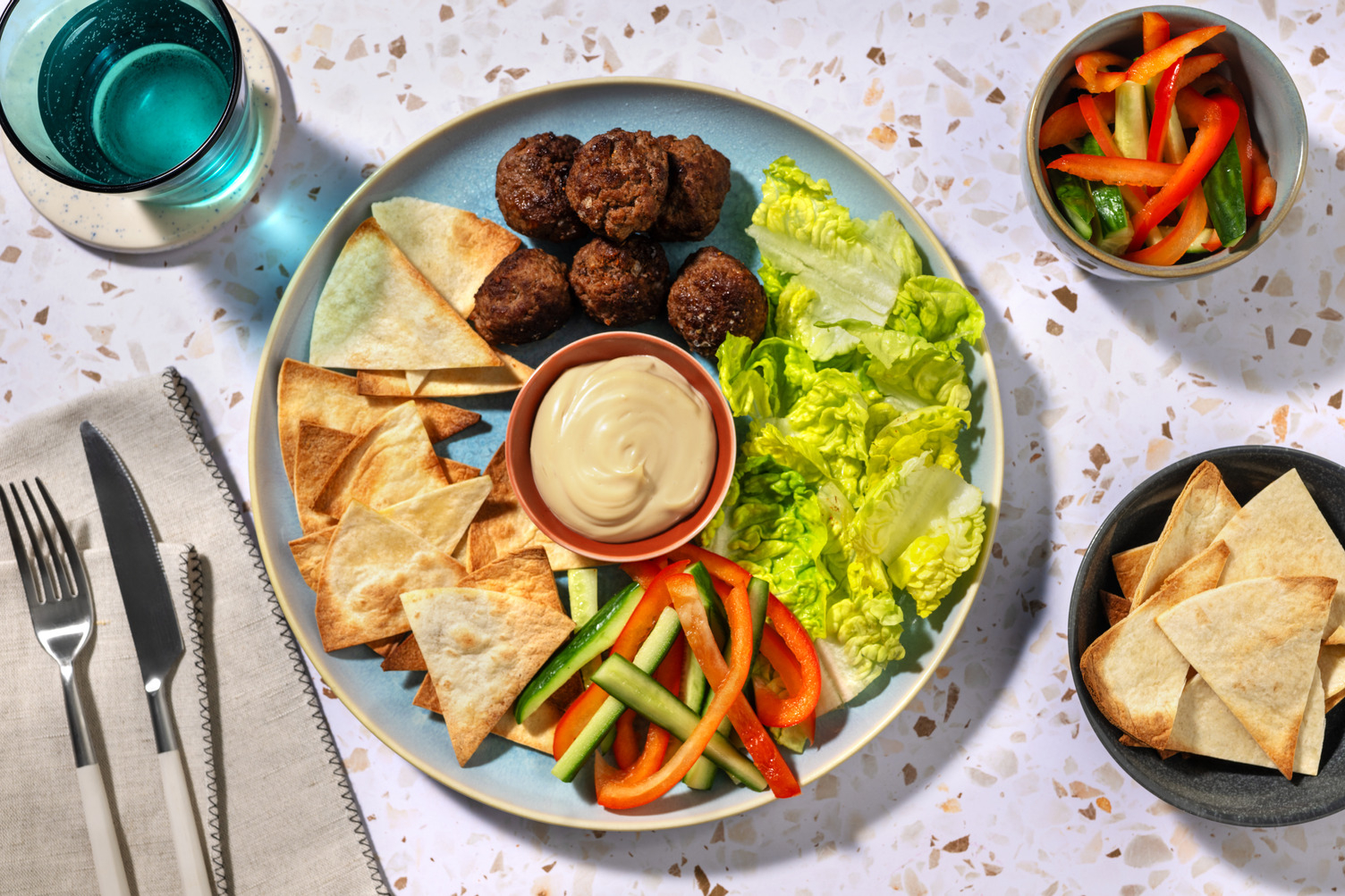 Mini Double Tex-Mex Beef Bites & Tortilla Chips