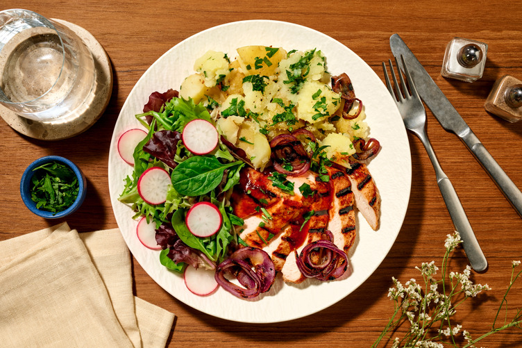 Grilled Sweet ‘n’ Sticky Pork & Radish Salad