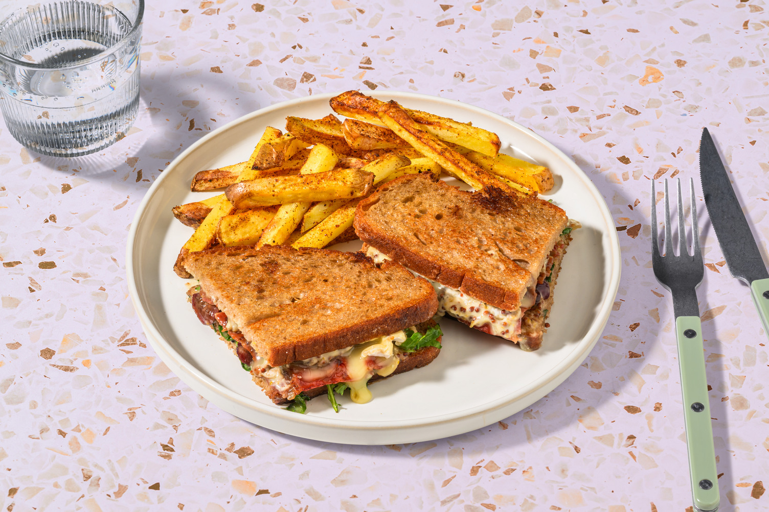 Bacon, Double Brie & Midnight Grape Jam Toastie