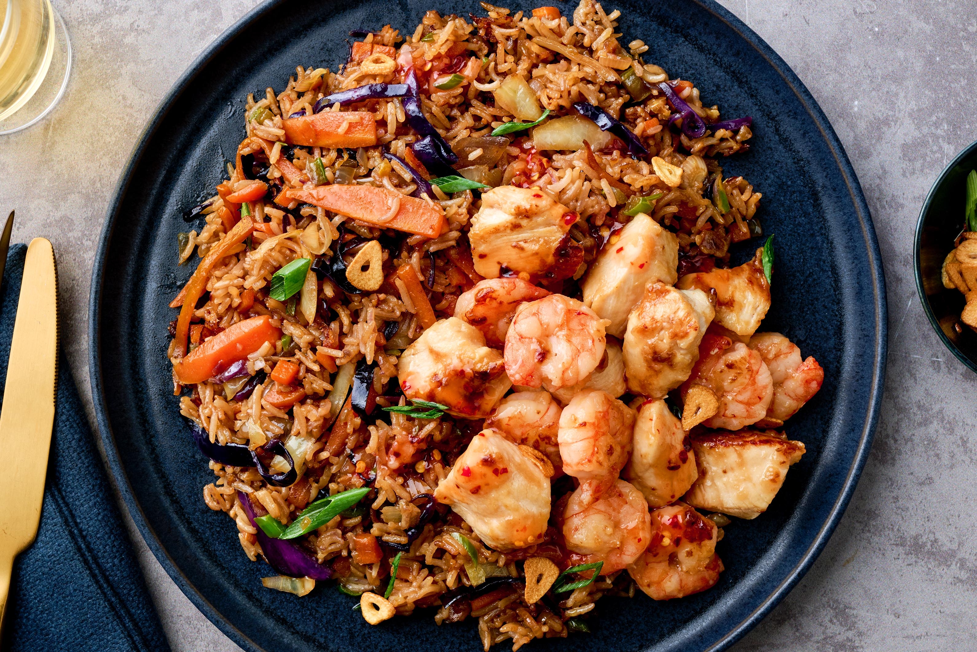 Poulet et crevettes à la japonnaise