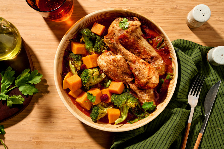 Baked Middle Eastern Chicken Drumsticks & Bacon