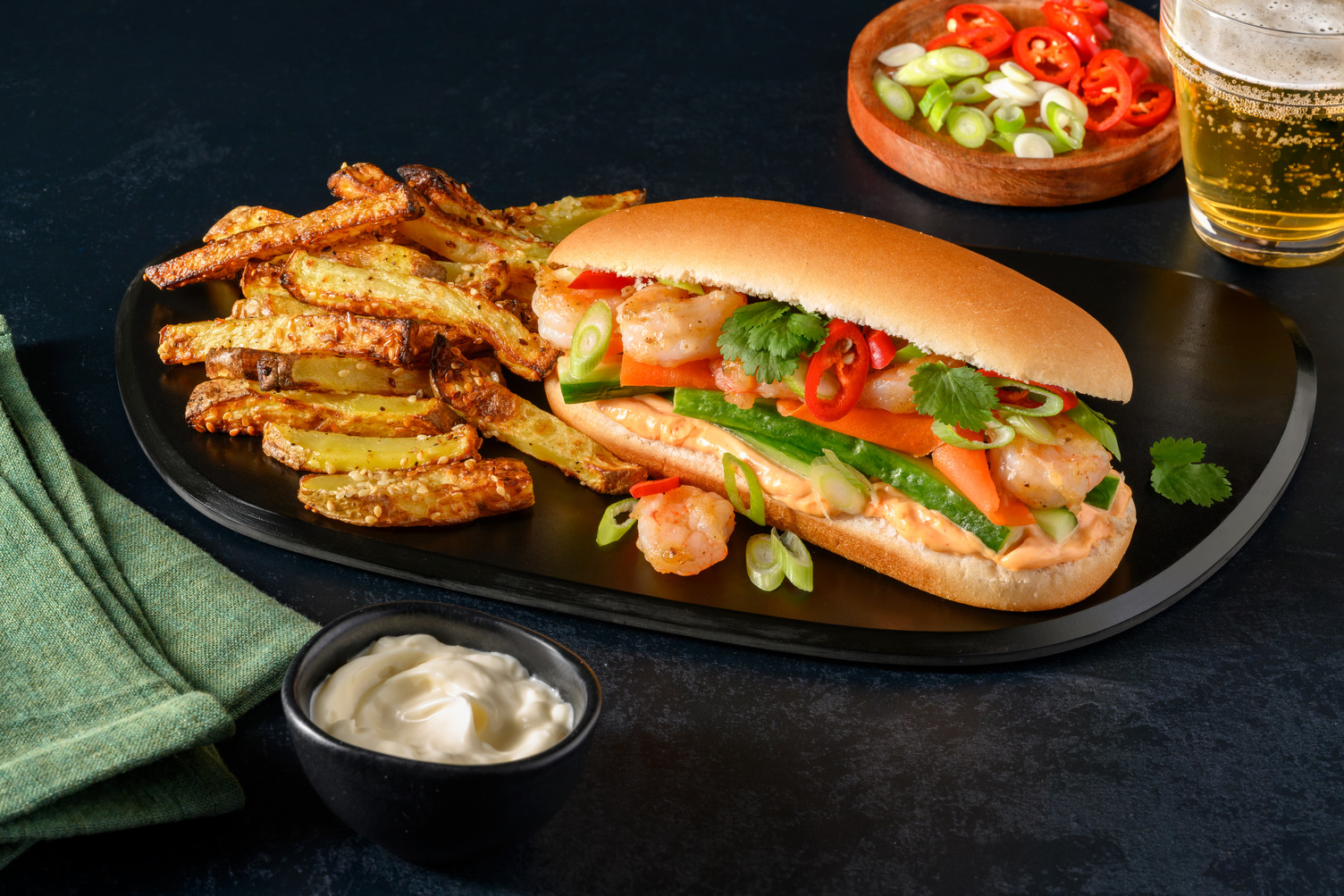 Loaded Crispy Prawn Banh Mi 