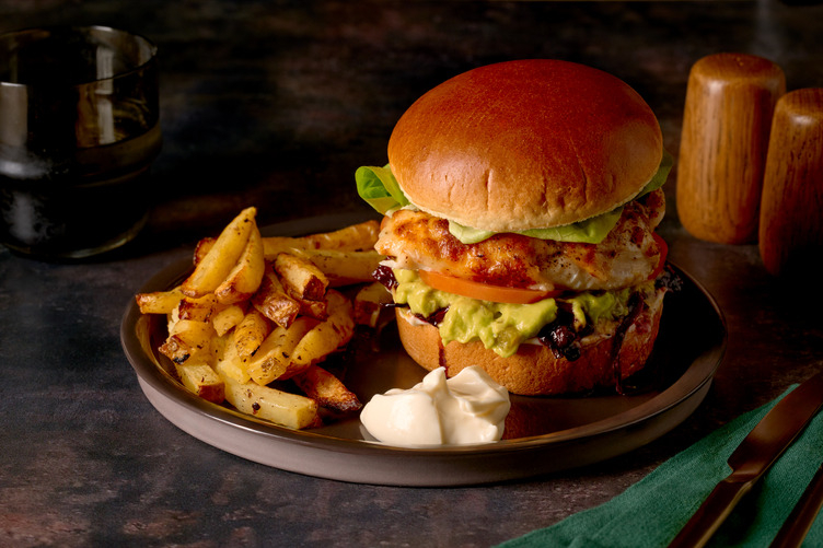 Double Cheesy Mustard Chicken & Bacon Jam Burger