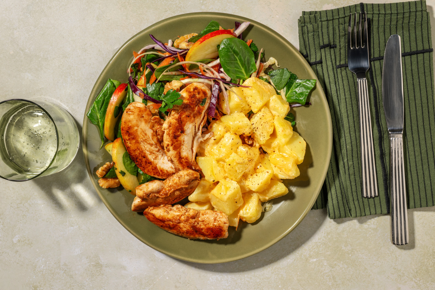 Foolproof Spiced Haloumi & Nutty Apple Slaw 