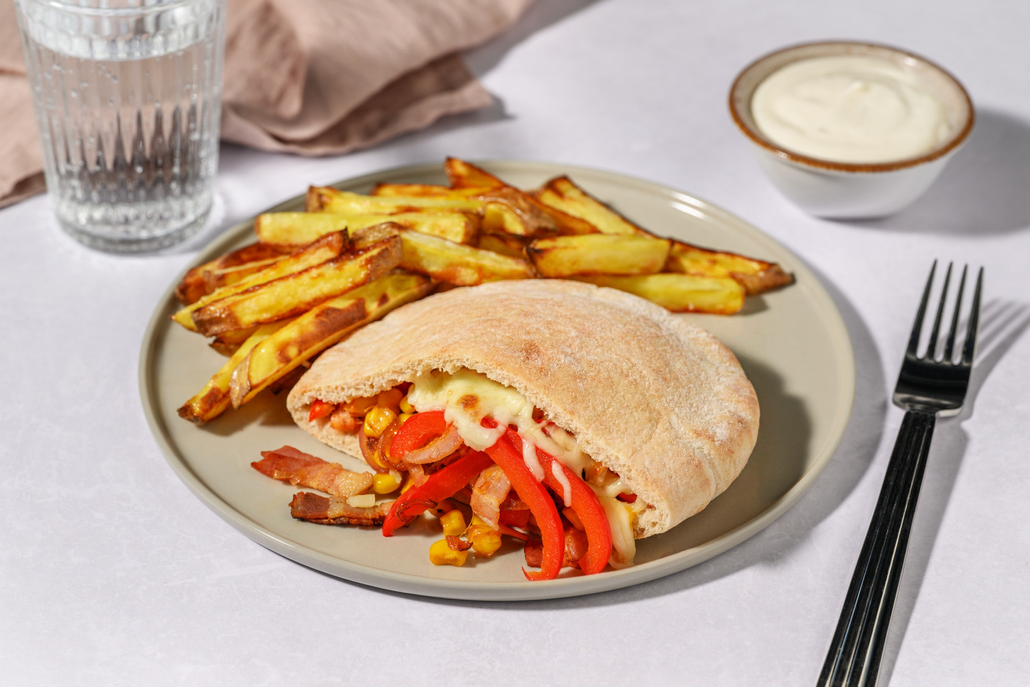 Crispy Bacon, Chicken & Cheddar Pita Pocket Melts