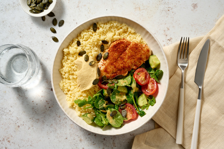Paprika Chicken Tendies & Couscous Bowl