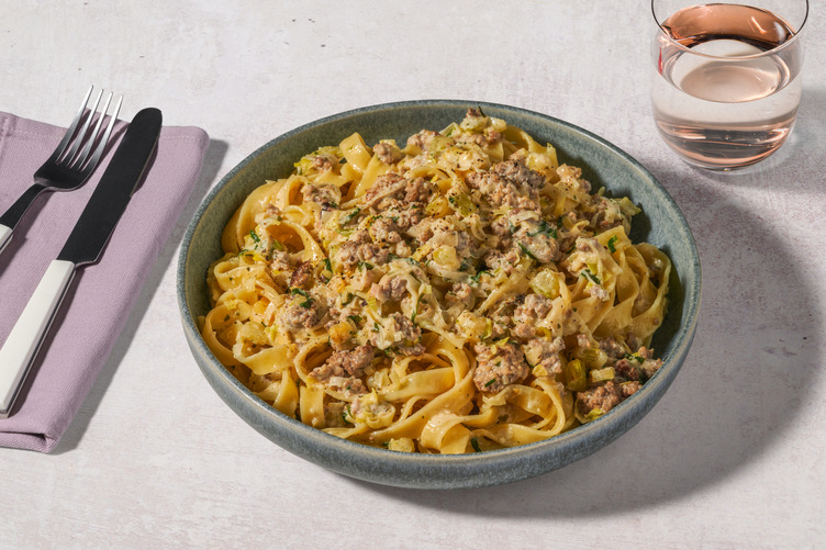 Rich Double Beef & Pork Creamy Fettuccine