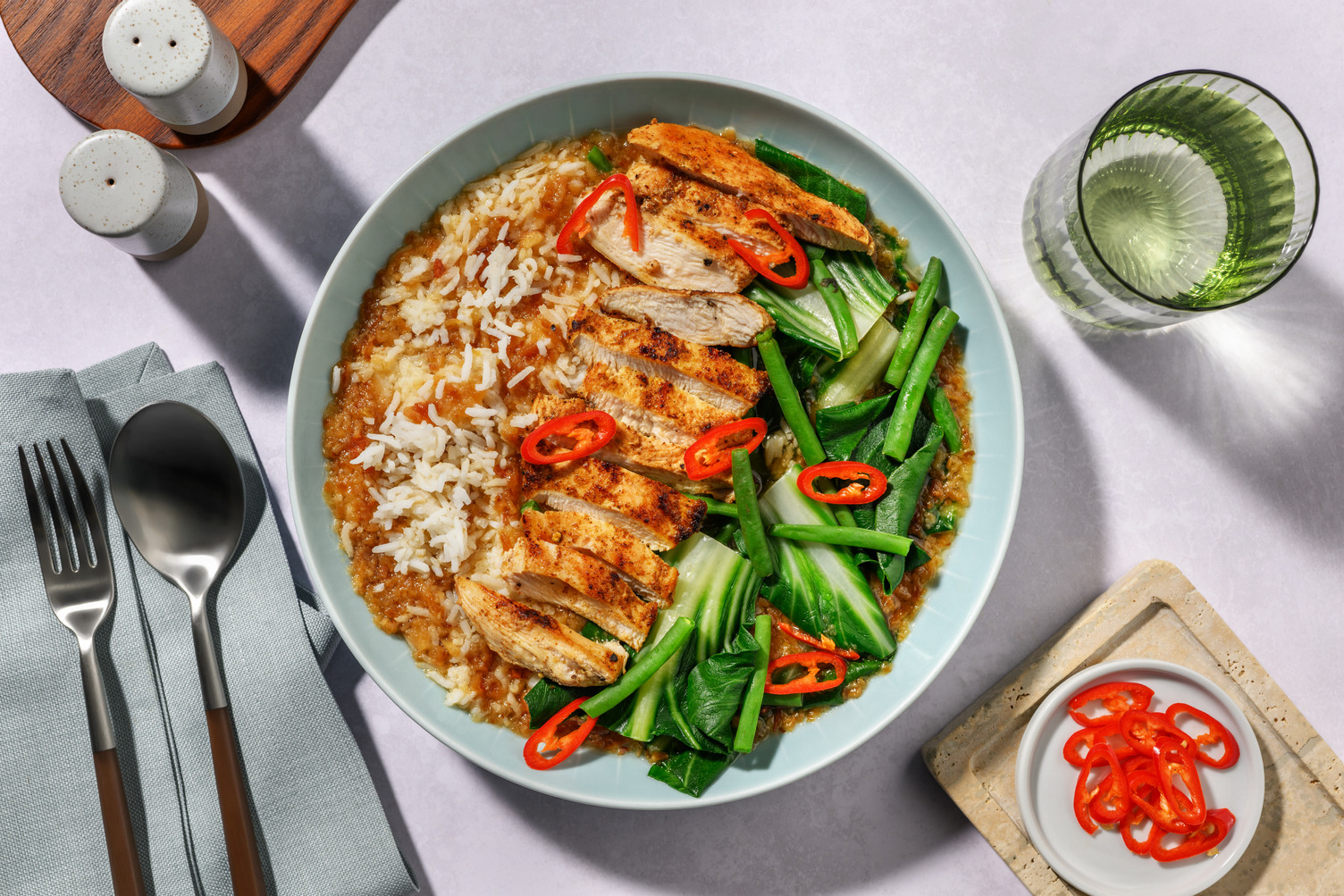 Trending Asian Chicken & Fragrant Broth Bowl
