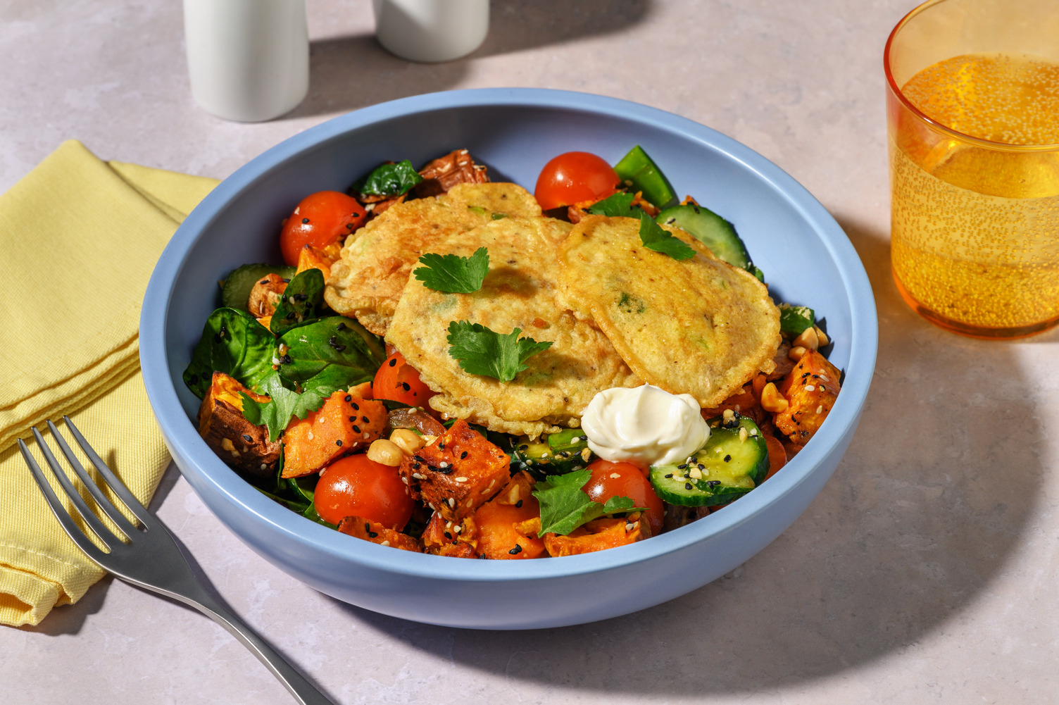 Asian-Style Spring Chicken & Onion Fritters