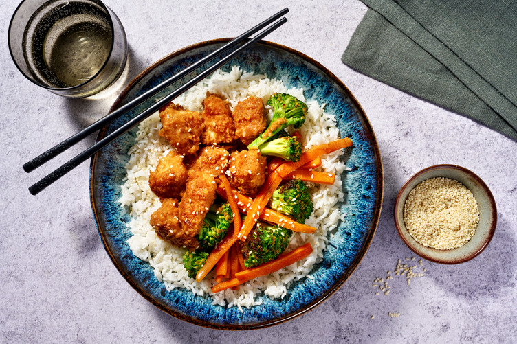 Crispy Chicken Bites & Orange-Miso Glaze