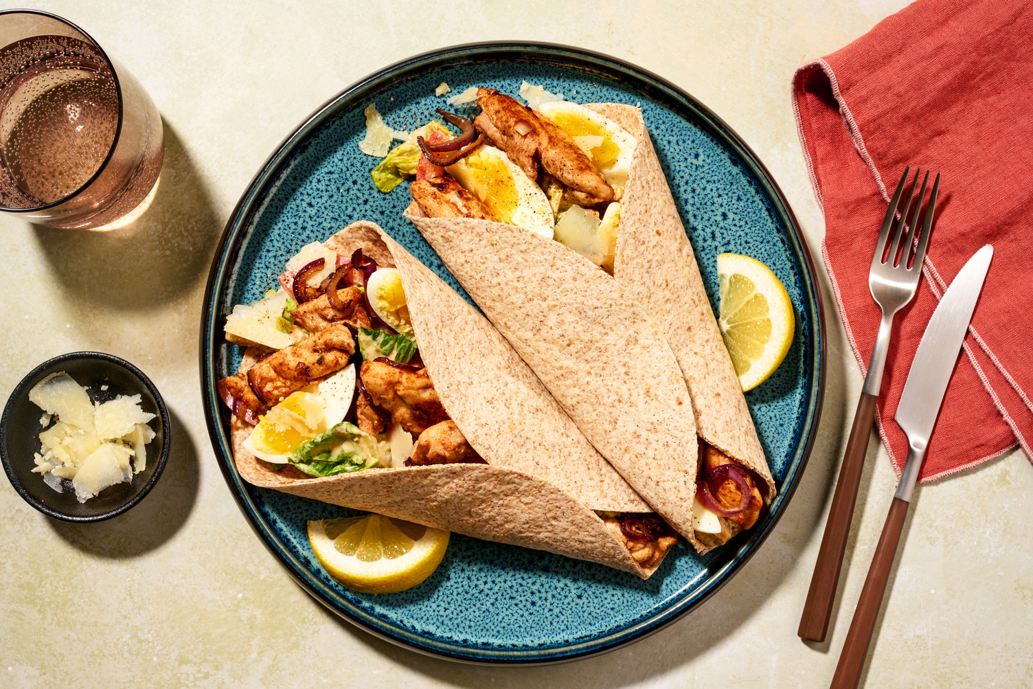 Sportersfavoriet: Caesar-stijl wraps met kip