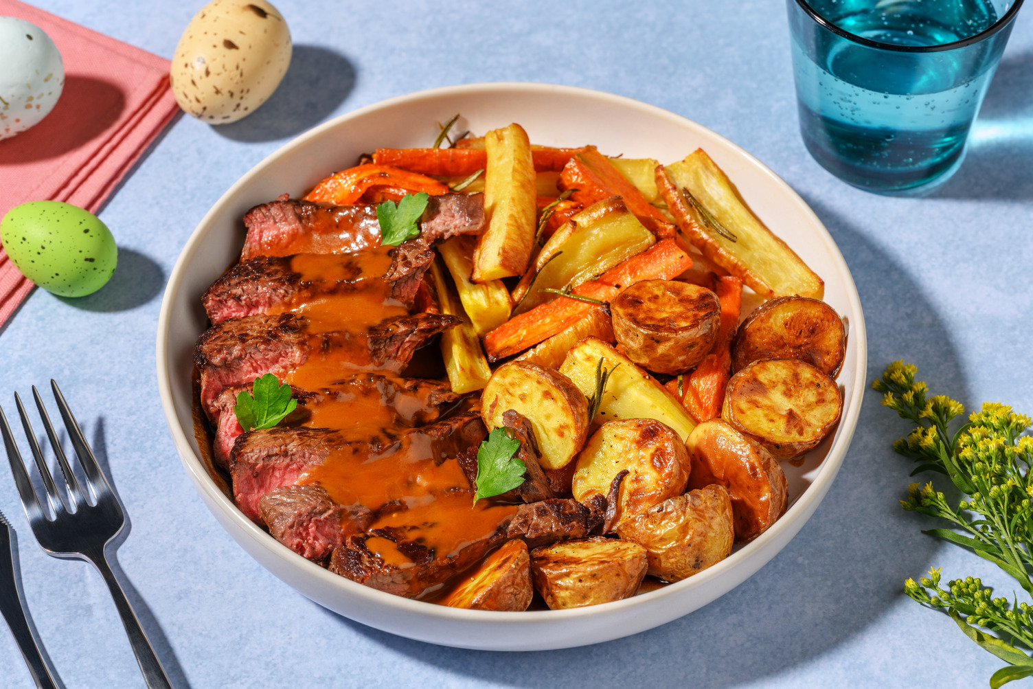 Beef Rump & Garlic-Truffle Baby Potatoes