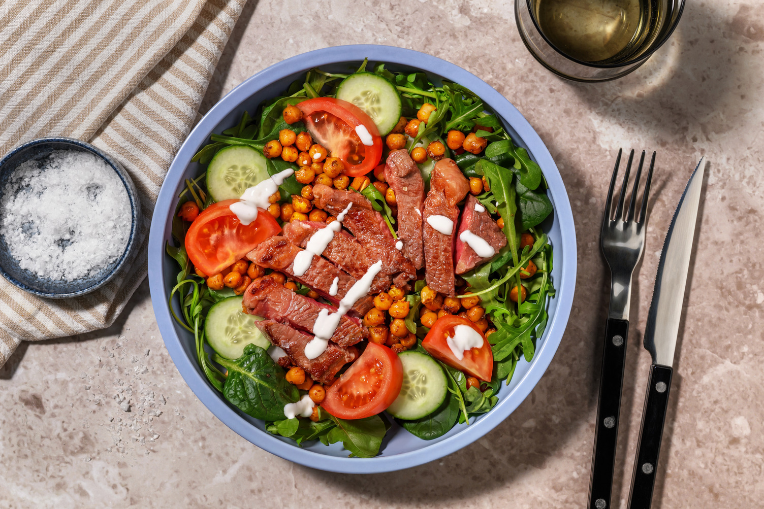 Double Seared Beef & Chermoula Chickpea Salad 