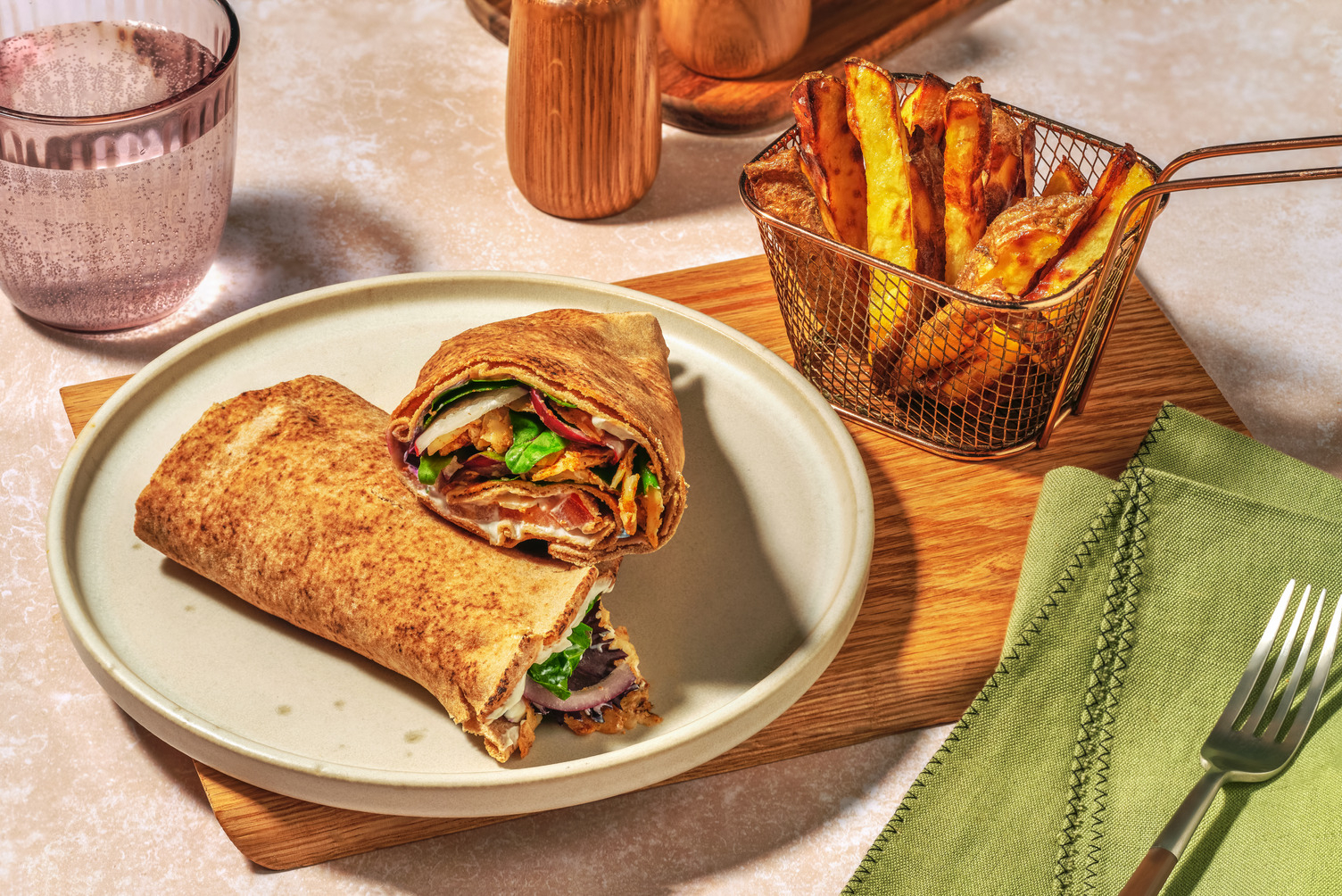 Shawarma-Style Shaved Chicken Wraps