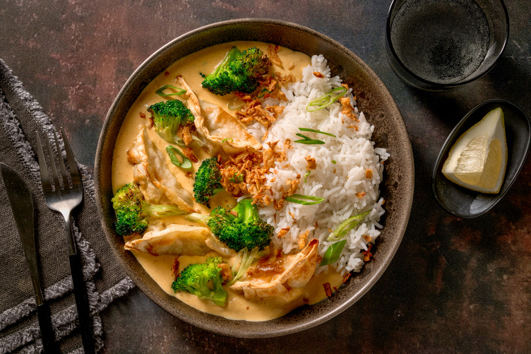 Luxe Thai Red Curry & Double Pork Dumpling Bake