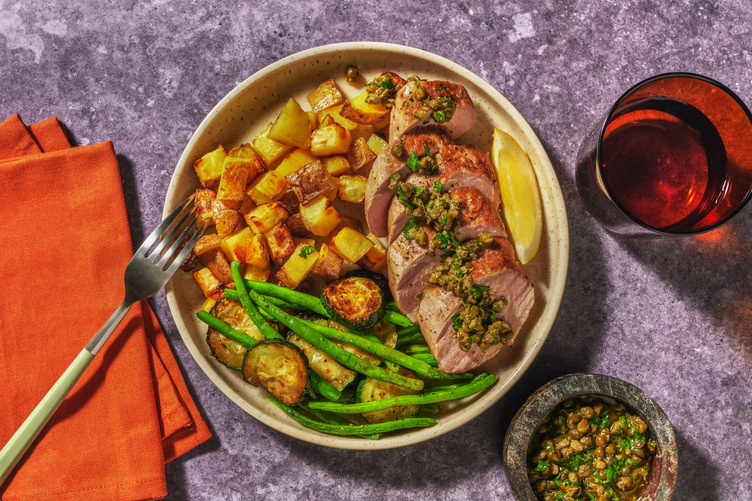 Double Seared Pork Fillet & Zingy Caper Butter