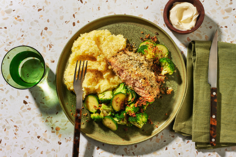 Herby-Crusted Barramundi & Parmesan Mash