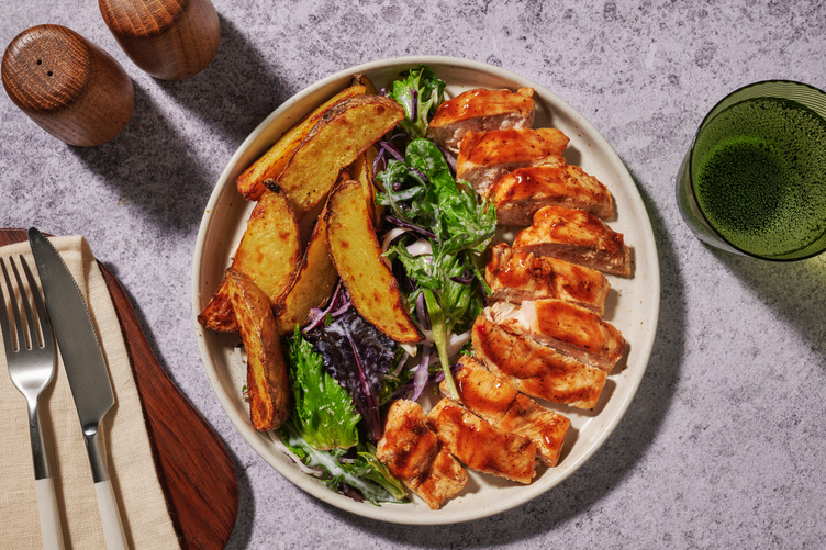 Sticky Sweet Chilli Salmon & Wedges